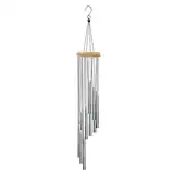 Windspiele, Wind Chimes Draußen mit 12-Aluminiumrohre-Windglocken, 23-Zoll-Melodie-Windglocken für Garten Patio Heimdekoration Geschenke (Silber)