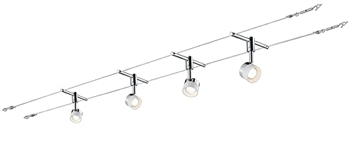 Paulmann 940.80 Seilsystem Stage Set Warmweiß 4x5W LED Weiß Chrom 94080 Seilleuchte Hängeleuchte