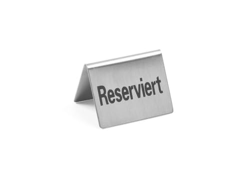 HENDI Tischschild Reserviert, "Reserviert", Stückzahl: 4, 50x35x(H)40mm, Edelstahl 18/0