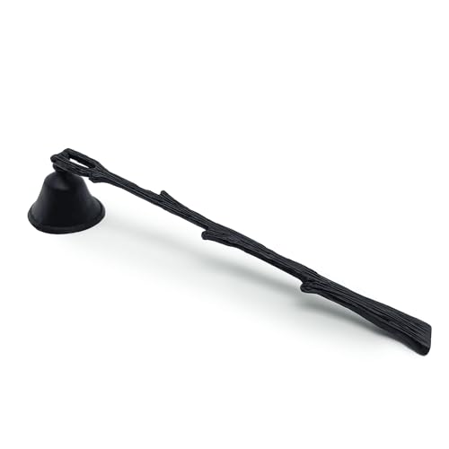 WVOPIAHY Kerzenlöscher für Kerzen, Kerzenlöscher, Dochtlöscher, mit langem Griff geeignet für Geschenke, Metall, Kerzenlöscher für die meisten Kerzen (Schwarz/Black)