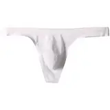 WKAYsIV Unterwäsche Herren Solide Sexy Slip Schlüpfer Unterwäsche Sexy Hosen Höschen Latex Slip (White, XXL)