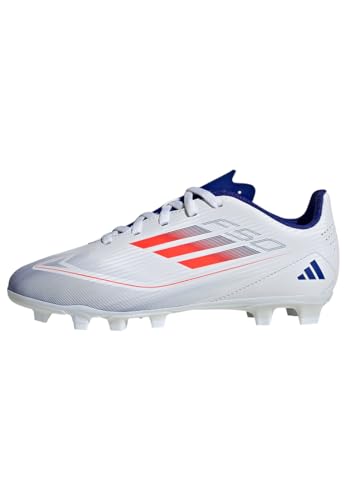 adidas Unisex F50 Club Football Boots Flexible Ground Fußballschuhe, Cloud White/Solar Red/Lucid Blue, 37 1/3 EU