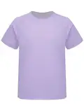 Fldy Kinder Mädchen Sport Tshirt Kurzarm Schnelltrocknendes Laufen Workout Yoga Top Atmungsaktiv Regular Fit Hellviolett_A 158-164