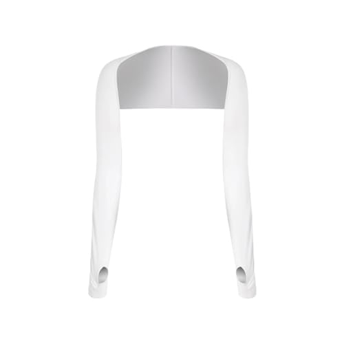 OZLCUA Schal Armstulpen Sommer Schal Arm Ärmel Eis Lange Arme Abdeckung Hülse Atmungsaktiv Sonnenschutz Sonnenschutz Outdoor Sport Schnell Trocknend Oversleeve Arm Sleeve äRmel(White)