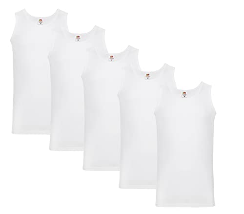 Fruit of the Loom Herren Unterhemd M L XL XXL 3XL 4XL auch Farbsets (5erPack), 5X Weiss + 1 HL Kauf Notizblock XXL