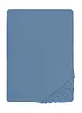 biberna 0077866 Spannbetttuch Jersey-Elastic (Matratzenhöhe max. 25 cm) 1x 120x200 cm - 130x220 cm, azurblau