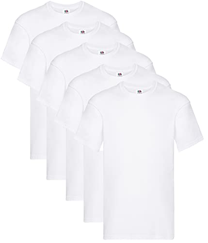 Fruit of the Loom Herren Original T. T-Shirt, weiß, M (5er Pack)