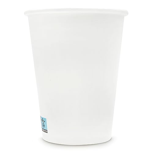 Wellsamed WELLSACUP 100 Pappbecher 300 ml Weiß, geeignet für Heißgetränke, Coffee to Go, Business, Veranstaltungen, Party