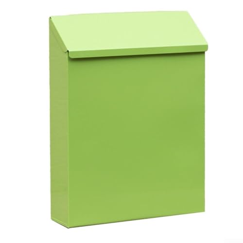 Jonikuper Klassischer Wandbriefkasten mit Schloss und 2 Schlüsseln, schöner rustikaler Briefkasten zur Eisenmontage, dekorativer Außenbriefkasten für Zuhause, Büro, Garten (grün)