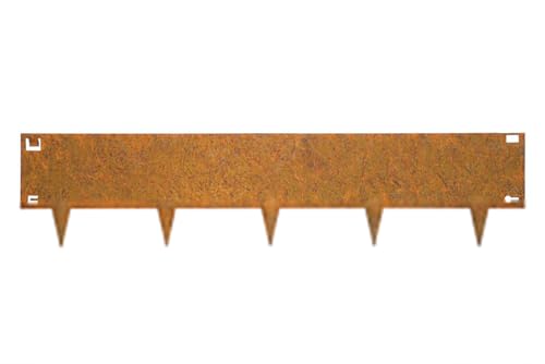 Wovar Rasenkante Cortenstahl 24 x 106 cm Flexibel - Pro Stück- Beeteinfassung Cortenstahl - Beetumrandung - Beetbegrenzung - Rasenkante Metall