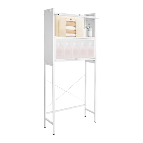 Tenddya Waschmaschinenregal Waschmaschinenschrank, Waschmaschine Toilette mit 6 Haken, Wäscheraum Speicher Organizer für Bad und Waschküche