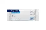 Conti® Superweiche Feuchttücher für Hände und Gesicht, leicht parfümiert, 50 Stück