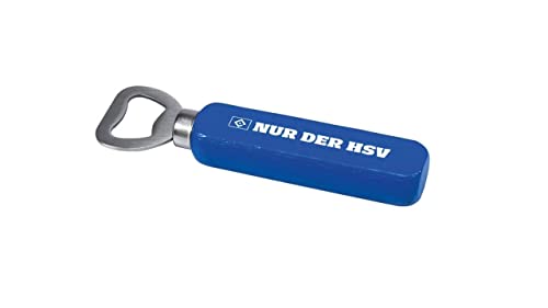 HSV Flaschenöffner aus Metall und Holz mit HSV Schriftzug und Raute