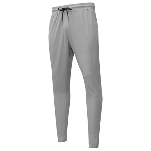 QWUVEDS Herren-Sporthose, Hochleistungstechnologie, grober Stoff, Jogginghose, Fitness, Sport, Gürteltasche für Herren Karo Jogginghose Herren (Dark Gray, L)