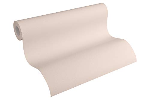 A.S. Création Vliestapete 10,05 m x 0,53 m mit dezenter Struktur - Beige - einfarbige Uni Tapete Made in Germany - 309150