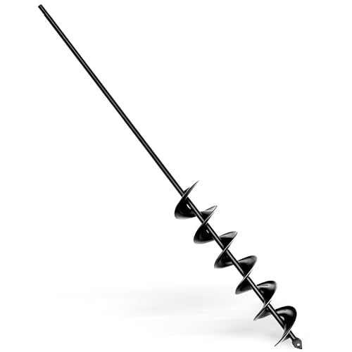 5x80cm Erdbohrer für Bohrmaschine,Pflanzbohrer für Akkuschrauber,Grabungswerkzeug zum Pflanzen,Schwerlast Blume Pflanzgefäße Schnecke zum Löcher Graben,Erdbohrer für Zaunpfosten