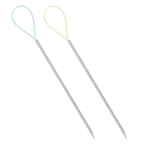 Qianyu 2 Stück Snag Nab It Werkzeug Reparaturnadel Lederhandwerk Nähnadeln Reparatur Gebrochener Fäden Gewebte Werkzeuge Handquilt Faden Snag Nadel für Gestrickte Stoffe, Kleidungsstücke, Vorhänge
