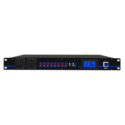 LHQYA Stereo-Equalizer, Home-Audio-Equalizer, 8-Wege-Stromausgang/Vorwärts- Und Rückwärts-Zeitschalter/Echtzeit-Frequenzpegelanzeige, Für DJ-Stationen
