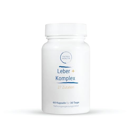 Patris Health® Leber+ Komplex, Nahrungsergänzungsmittel für Leber mit 27 Inhaltsstoffen, 60 vegane Kapseln für 30 Tage