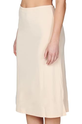 BestSale247 Damen Unterrock - Kurz ca. 50 cm oder Lang ca. 70 cm - Unterröcke Elegantes Unsichtbar Underskirt (Beige Lang, S-M)