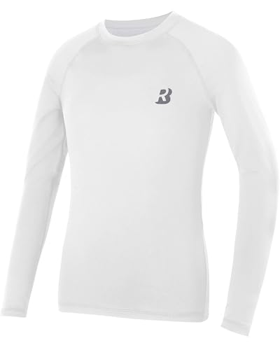 Roadbox Kompressions Shirts für Jungen, Sport Langarmshirt Kinder, Atmungsaktiv Langarm Unterziehshirt, Skiunterwäsche Sportshirt Laufshirt Fußball