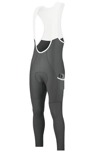 CEROTIPOLAR Thermo-Fleece-Radhose, Latzhose, Fahrrad-Trägerhose für Herbst und kalten Winter, Trägerhose, Grau, 4X-Groß