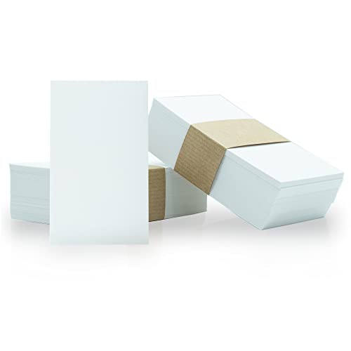 Finoly Karten Blanko Papier Pack 200 Einheiten - Kleine Zettel für Botschaften - Visitenkarten, Kunsthandwerk, Studium - Kraftpapier Karten - Karteikarten Weiß -Spielkarten Blanko (5x8 cm)