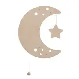 Baby's Only - Baby Wandlampe - Mond - Mondlampe für Babyzimmer - Nachtlampe mit batterie für Kinderzimmer - FSC-Gütezeichen Holzlampe - 25000 Brennstunden - Wandlampe bemalbar