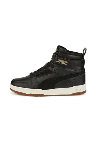 PUMA RBD Game WTR Jr Sneaker, Black Black Team Gold, 38.5 EU