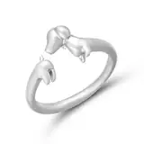 FUKAJOMFEN Niedlicher Dackel, offene Ringe, verstellbare Größe, Fingerringe, Ornament für Frauen und Mädchen, trendiger inspirierter Statement-Schmuck, Siehe Abbildung