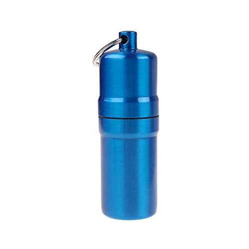 ihreesy Mini Zigarettenetui mit Schlüsselanhänger,Metall Zigarettenschachtel für 5 Zigaretten Runde Zigarettenbox Tragbar Pocket Zigarettenhülle Zigarettenkasten Zigarettencase,Blau