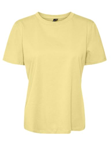 VERO MODA Damen Vmpaulina Ss Ga JRS Noos T-Shirt, Lemon Meringue, Medium