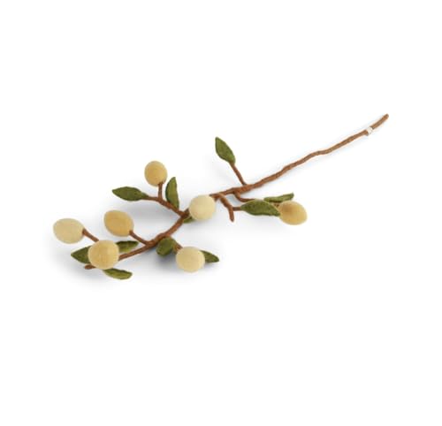 Gry & Sif Zweig mit Zitonen, Fairtrade, Handmade, Wohndekoration, Sommerdekoration, Geschenkidee, Geburtstagsgeschenk, Vasenschmuck, 60cm