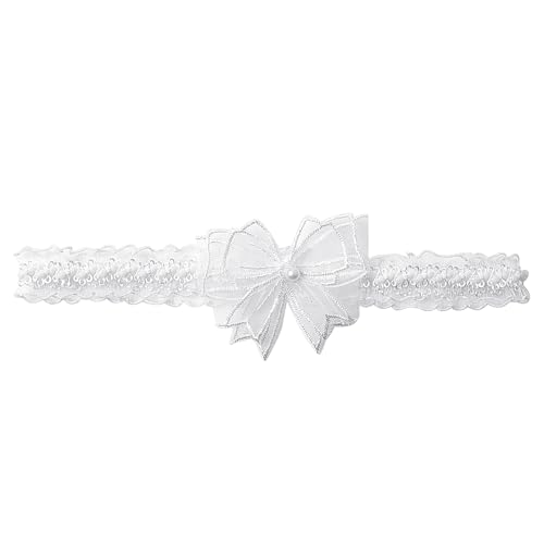 JIEYAO Brautstrumpfband mit Weißer Spitze,Hochzeit Strumpfbänder für Braut Blau Hochzeit Strumpfband Spitze Strumpfband Gürtel mit Perle Schleife Stretch Bein Ring Brautjunfer Hochzeits Accessoires