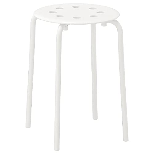 I-K-E-A MARIUS Hocker Stapeltisch Edelstahl Wiederverwendbar Schlafzimmer Wohnzimmer Weiß 45cm