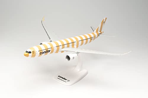 Herpa Modellflugzeug Airbus A330-900neo - Condor Beach Maßstab 1:200 - Snap-Fit, Modellbau Flugzeug, Flugzeugmodell für Sammler und Bastler, Miniatur Deko, Steckmodell mit Standfuß aus Kunststoff