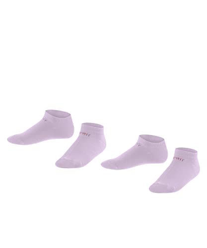 ESPRIT Unisex Kinder Sneakersocken Foot Logo 2-Pack, Biologische Baumwolle, 2 Paar, Rosa (Rose 8738), 27-30