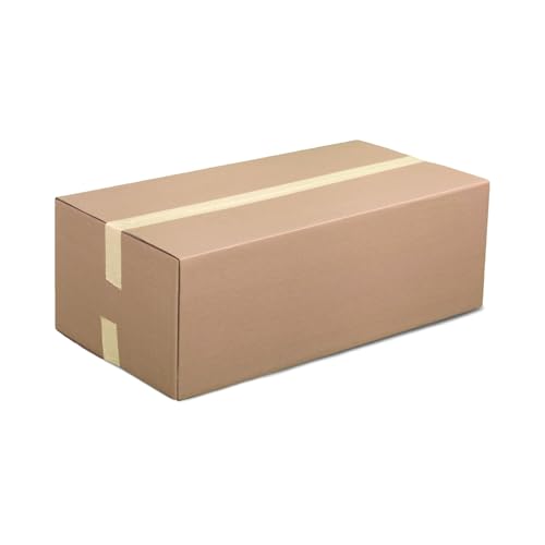 HaGa® Karton 30cm x 22cm x 15cm 10 Stk. – Versandkarton DHL-konform Verpackung – nach Fefco 0201 Norm – 470 g/m² mit B-Welle – kompaakt - belastbar - einfache Anwendung dank Falz