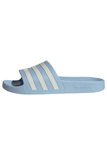 adidas Damen Adilette Aqua Slides, Glow Blue/Zero Metalic/Zero Metalic, 40 2/3 EU