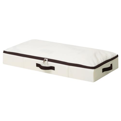 iwill CREATE PRO 75 * 38 * 10 cm, Starre Aufbewahrungsbehälter für Kleidungsstücke unter dem Bett, zusammenklappbar und waschbar, weicher Reißverschlussdeckel, Beige