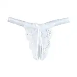 Damen Unterwäsche Sexy Set Billig Spitze, transparent, T-Hose, Tanga Unterwäsche Damen Bikini (White, M)