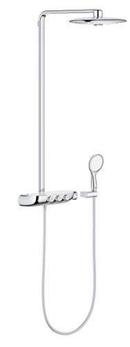 GROHE Rainshower SmartControl Duo 360 - Duschsystem mit Thermostatbatterie (Wandmontage, 3 Strahlarten, inkl. Duschablage, Verbrühungsschutz), chrom, 26250000