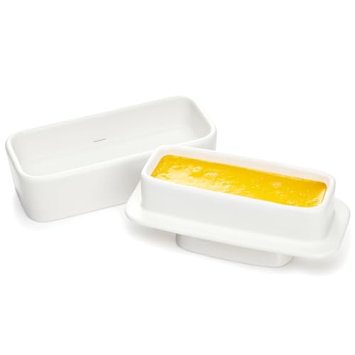 Sweese Porcelain Butterdose, Butterdose mit Wasser, perfekt für Ostküste und Westküste Butter - auszutauchen ohne Kühlung, Weiß East size