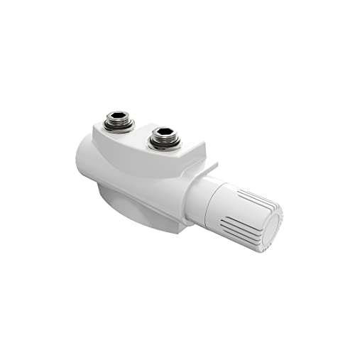 Heilmetz® Multiblock Set für Heizkörper Anschlussarmatur mit Thermostat 50mm Ventil-Armaturen Heizungszubehör Eck- und Durchgangsform Wandanschluß Anschlußgarnitur (1 Stück, Weiß | Typ 2)