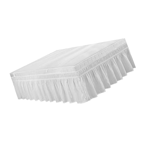 Mikikit Elastischer Betthemd Aus Polyester Für Bettwäsche Weiß Staubschutz Und Schlafzimmerdekoration Mit Rüschen Design Zu Installieren