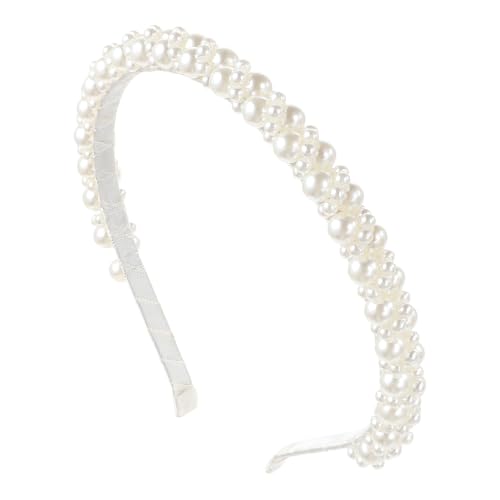 Haarreif Braut,Mabor Perlen Haarreif Weiß Brautstirnband Damen Haarreif Perlen Stirnbänder Hochzeit Haarbänder Hochzeit Haarschmuck Hochzeitsfrisuren für Hochzeiten Brautkleider Röcke