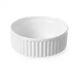 HENDI Auflaufförmchen, Hohe Schlag- und Verschleißfestigkeit, geeignet für Ofen, Mikrowelle, Geschirrspüler, ø100x(H)25mm, Weiß Porzellan