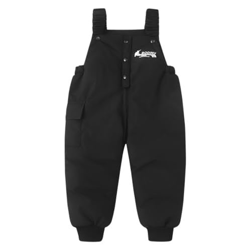 ACMEDE Baby Jungen Mädchen Schneehose mit Fleece Gr. 74/80/86/92, Kleinkind Winter Warme Verdickte Overall Latzhose Gr. 98/104/110 Dick Daunenhose mit Reißverschluss Winddichte Outdoor Winterhose