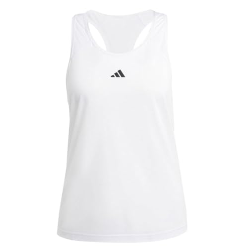 adidas Women's Train Essentials Minimal Branding Racerback Tank Top Tanktop, White, S