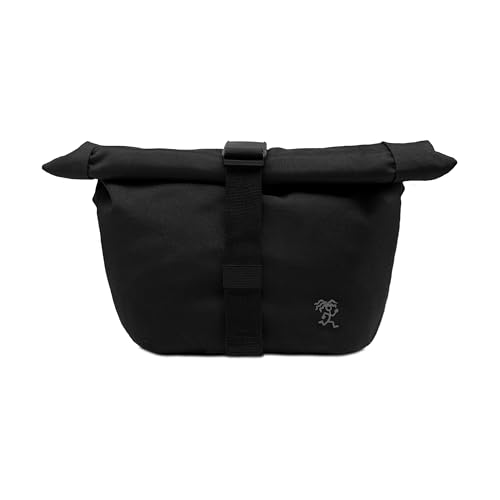 FUCHS & REBELL® Crossbody Tasche LUCA - Durchdacht & Nachhaltig – 3-Punkt-Gurt-System für Stabilität, robuste Magnetschnallen, viele Fächer & flexibles Volumen (4,5-8L) – Wasserabweisend (Schwarz)